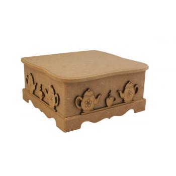 KT 46 KENARI İŞLİ ÜÇ BÖLMELİ ÇAY KUTU   23X21X10