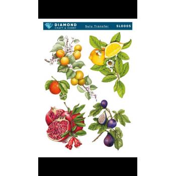 Meyve Limon Nar Temalı Sulu Transfer 25-35 cm KS0005