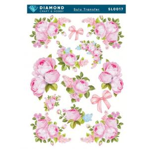 Pembe Çiçekli Güllü Sulu Transfer 25-35 cm SL0017