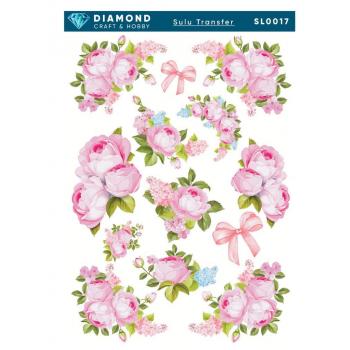 Pembe Çiçekli Güllü Sulu Transfer 25-35 cm SL0017