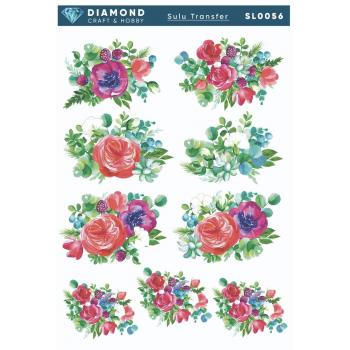 Kırmızı Çiçekli Sulu Transfer 25-35 cm SL0056