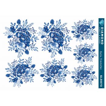 Mavi Çiçekli Sulu Transfer 25-35 cm SL0073
