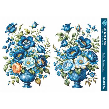 Mavi Çiçekli Sulu Transfer 25-35 cm SL0076