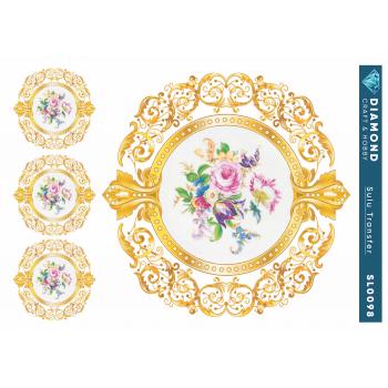 Vintage Çiçek Temalı Sulu Transfer 25-35 cm SL0098